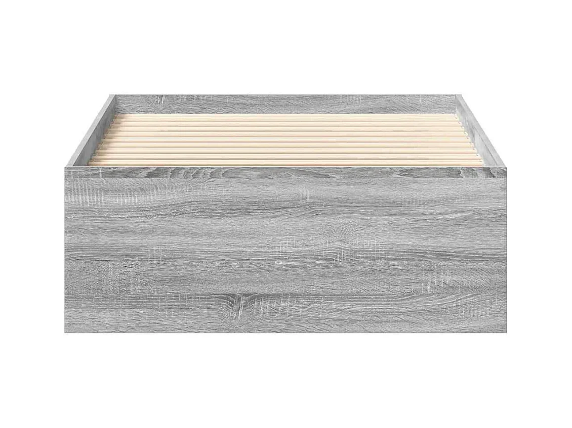 Struttura letto senza materasso Sonoma grigio 100x200 cm