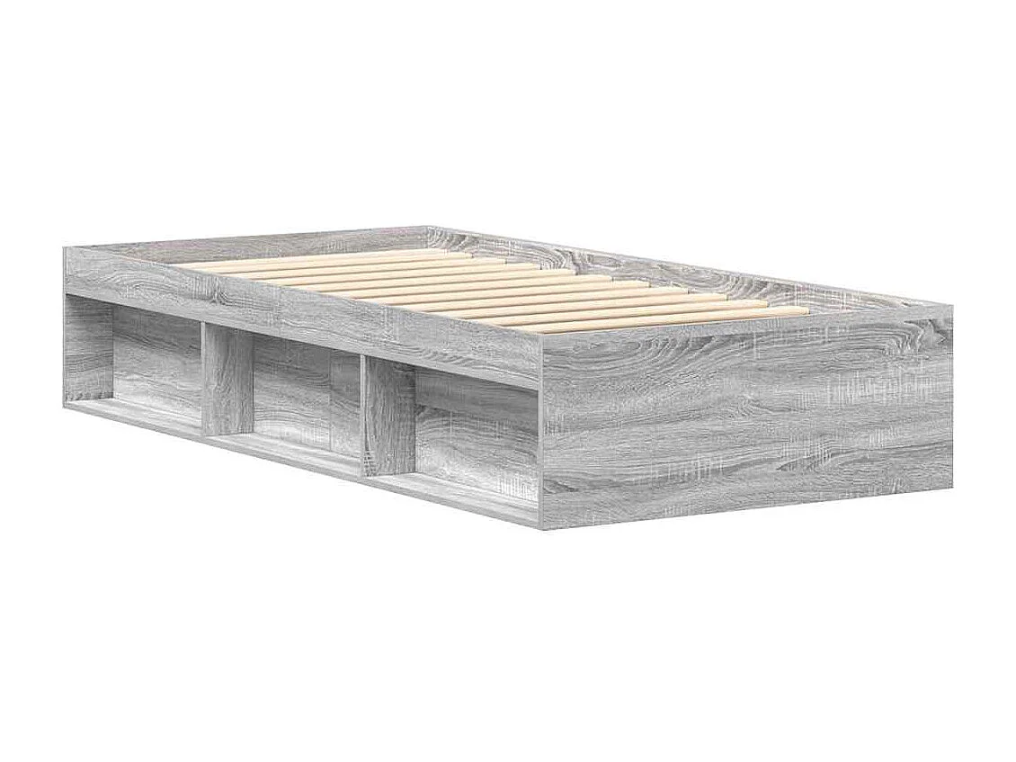 Struttura letto senza materasso Sonoma grigio 100x200 cm