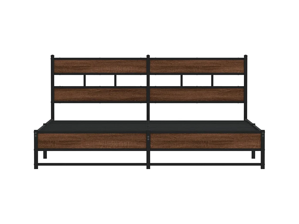 Struttura letto in metallo senza materasso rovere marrone 180x200 cm