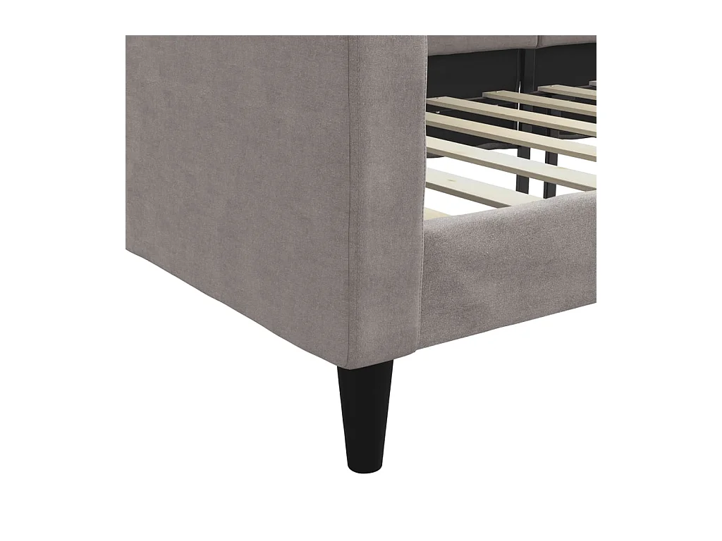 Lit de repos sans matelas taupe 90x200 cm tissu