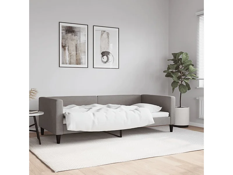 Lit de repos sans matelas taupe 90x200 cm tissu