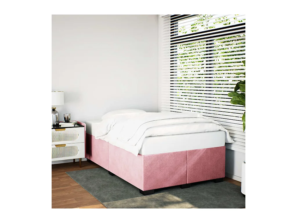 Bedframe zonder matras roze 120x200 cm fluweel