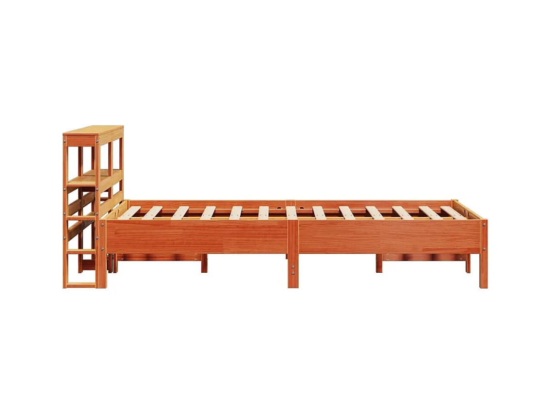 Bedframe zonder matras bruin gewaxt 120x190cm massief grenenhout