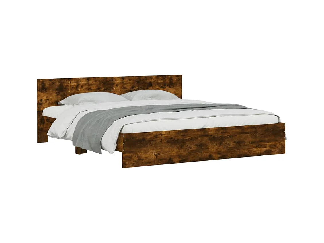 Bedframe zonder matras gerookt eiken 160x200 cm
