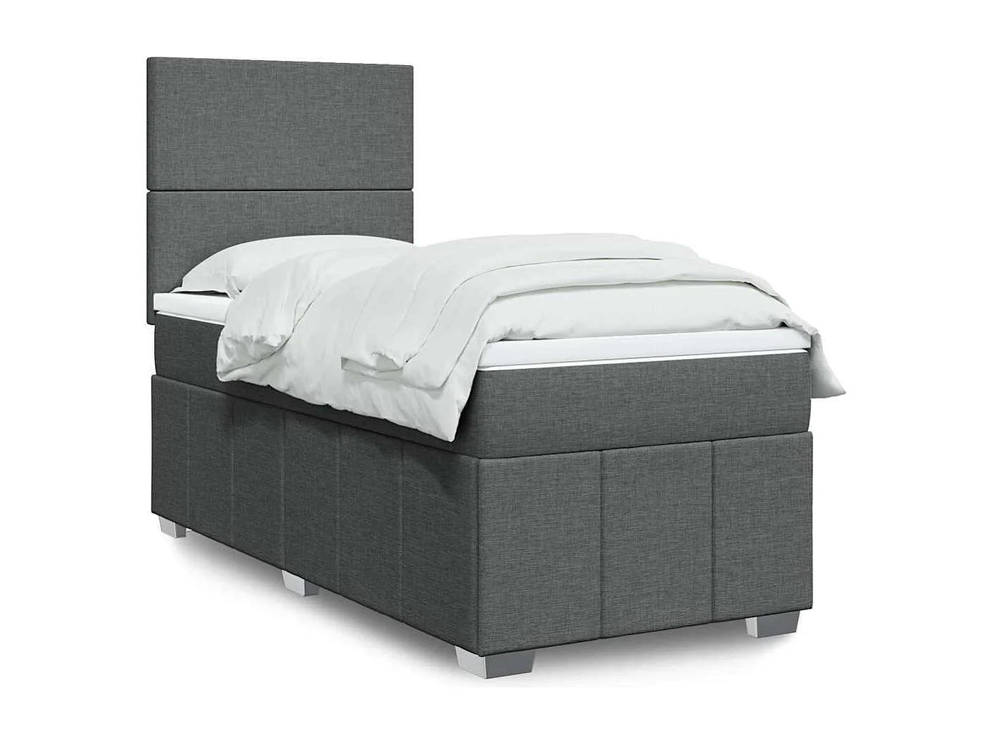 Sommier à lattes de lit avec matelas Gris foncé 80x200 cm Tissu