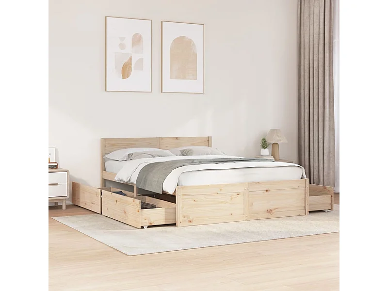 Struttura letto senza materasso 140x200 cm in legno massello di pino