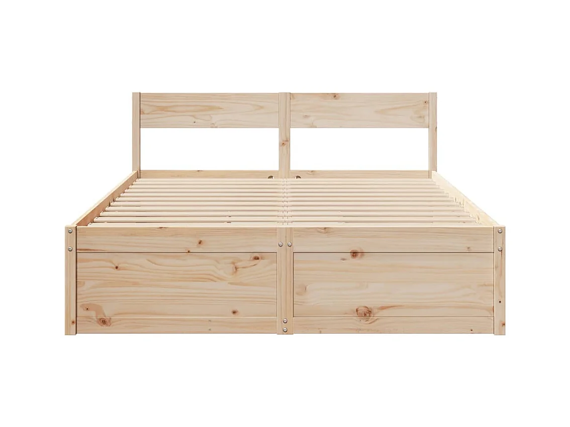 Struttura letto senza materasso 140x200 cm in legno massello di pino