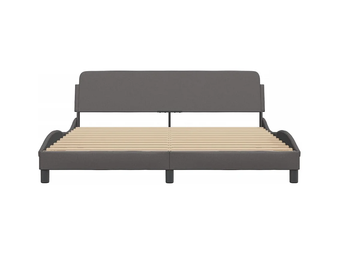Estructura de cama sin colchón gris 180x200 cm polipiel