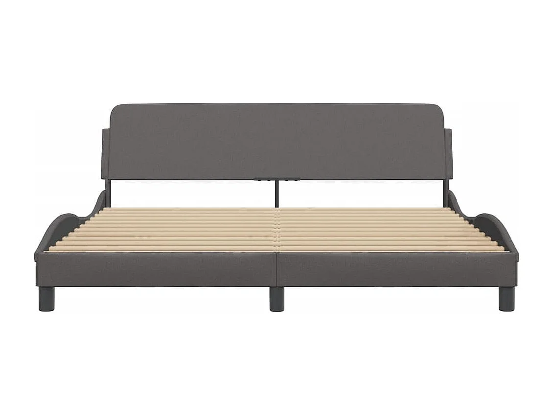 Estructura de cama sin colchón gris 180x200 cm polipiel