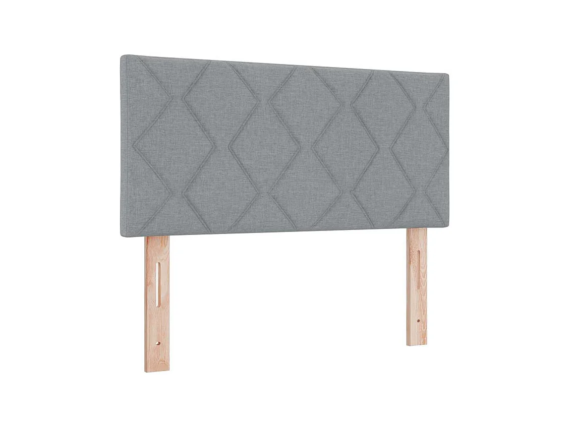 Cama con somier y colchón Tejido gris claro 90 x 190 cm