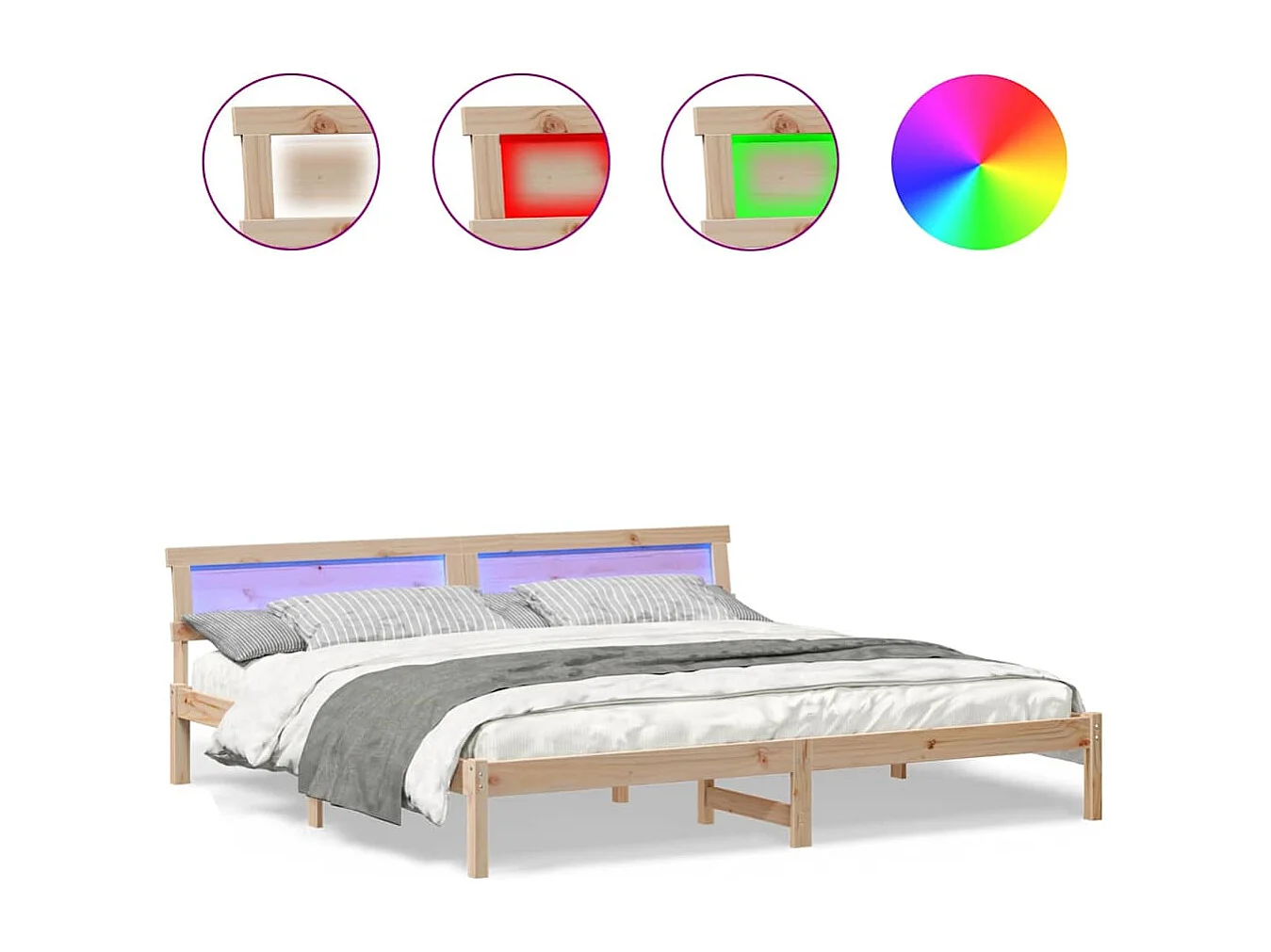 Bruin bedframe 200 x 200 cm massief grenenhout