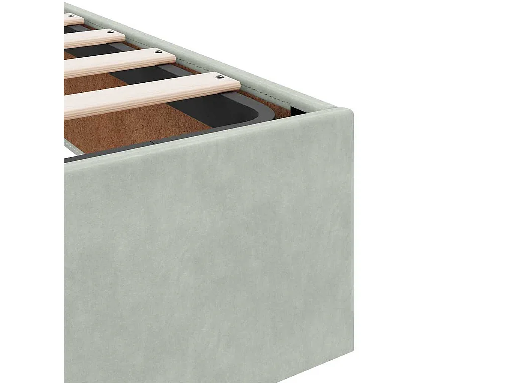 Estructura de cama con colchón Gris claro 90 x 200 cm Terciopelo