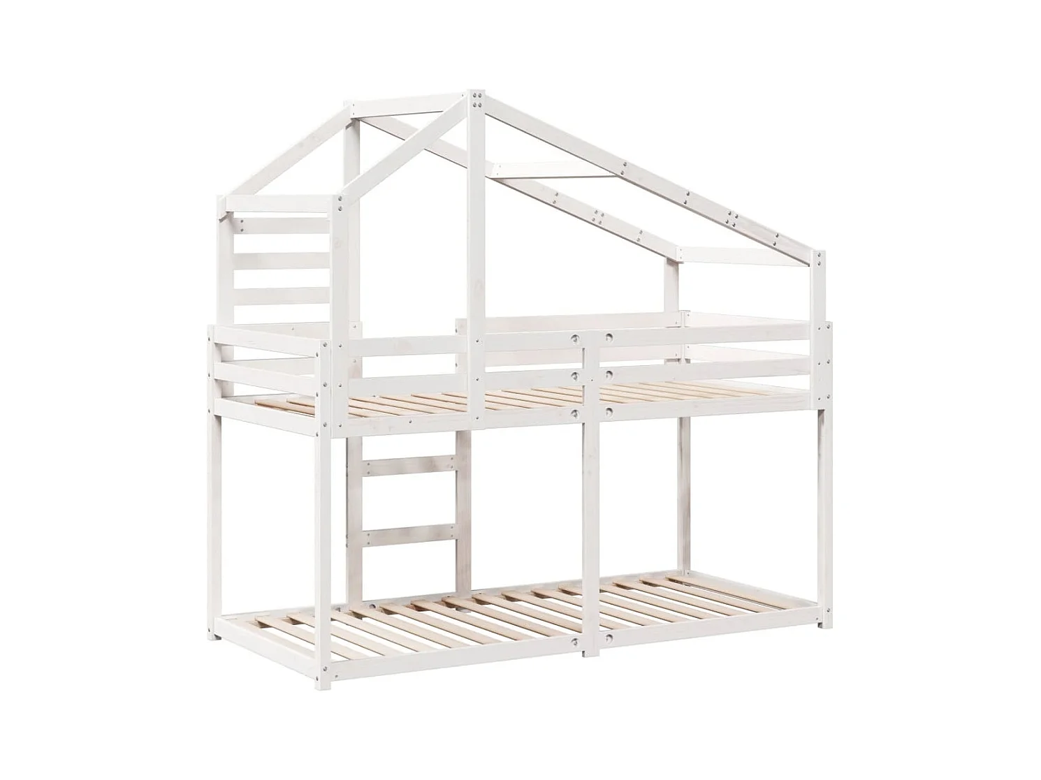 Lit superposé sans matelas blanc 75x190 cm bois de pin massif