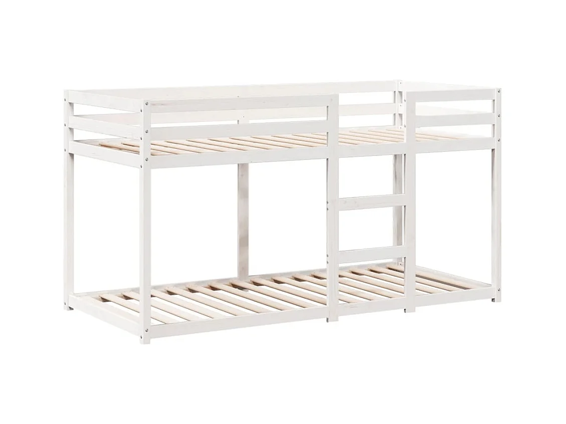 Lit superposé sans matelas blanc 75x190 cm bois de pin massif