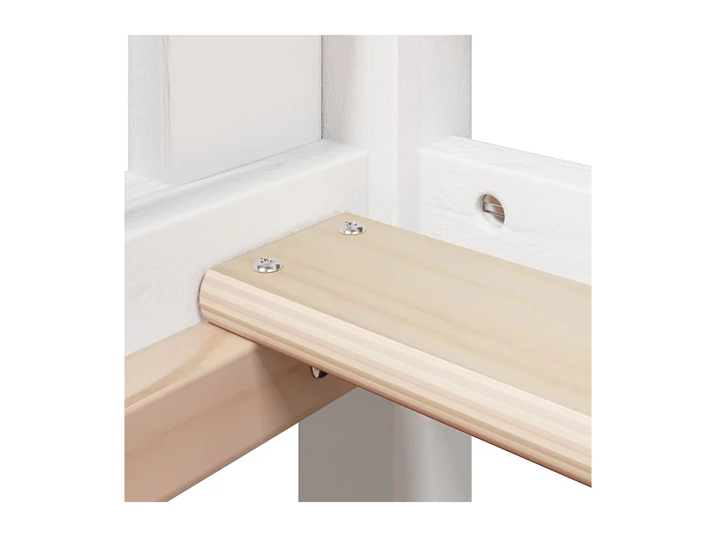 Lit superposé sans matelas blanc 75x190 cm bois de pin massif