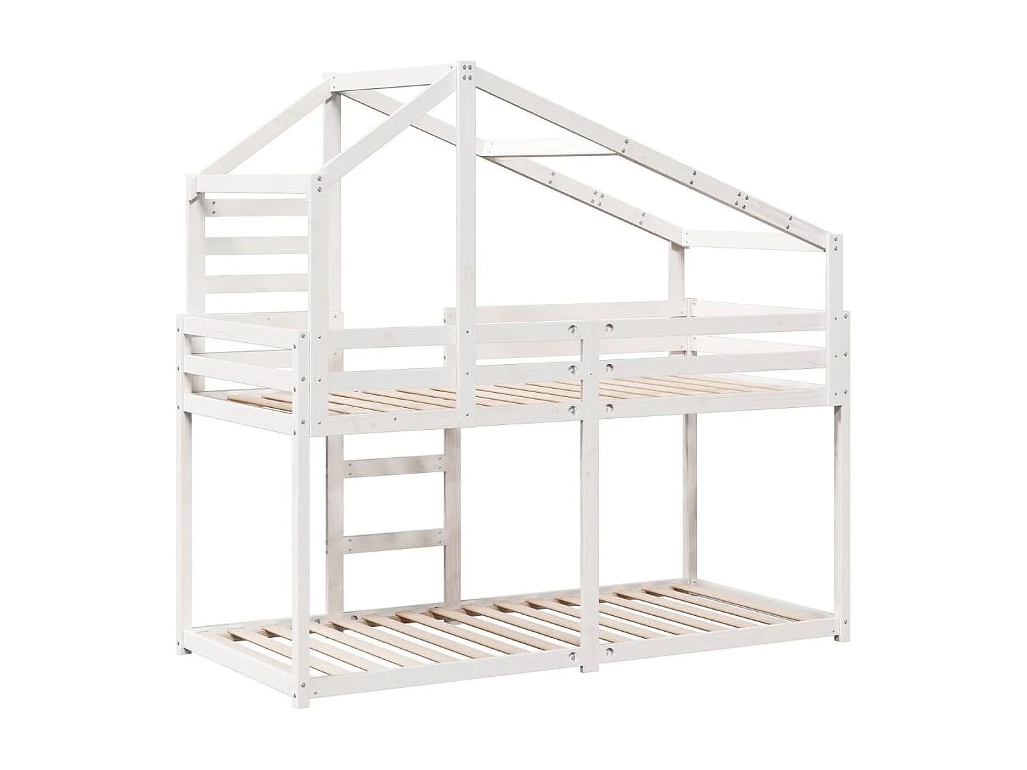Lit superposé sans matelas blanc 75x190 cm bois de pin massif