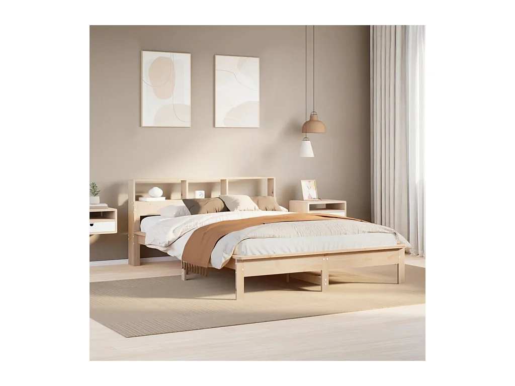 Struttura letto senza materasso 140x190 cm in legno massello di pino
