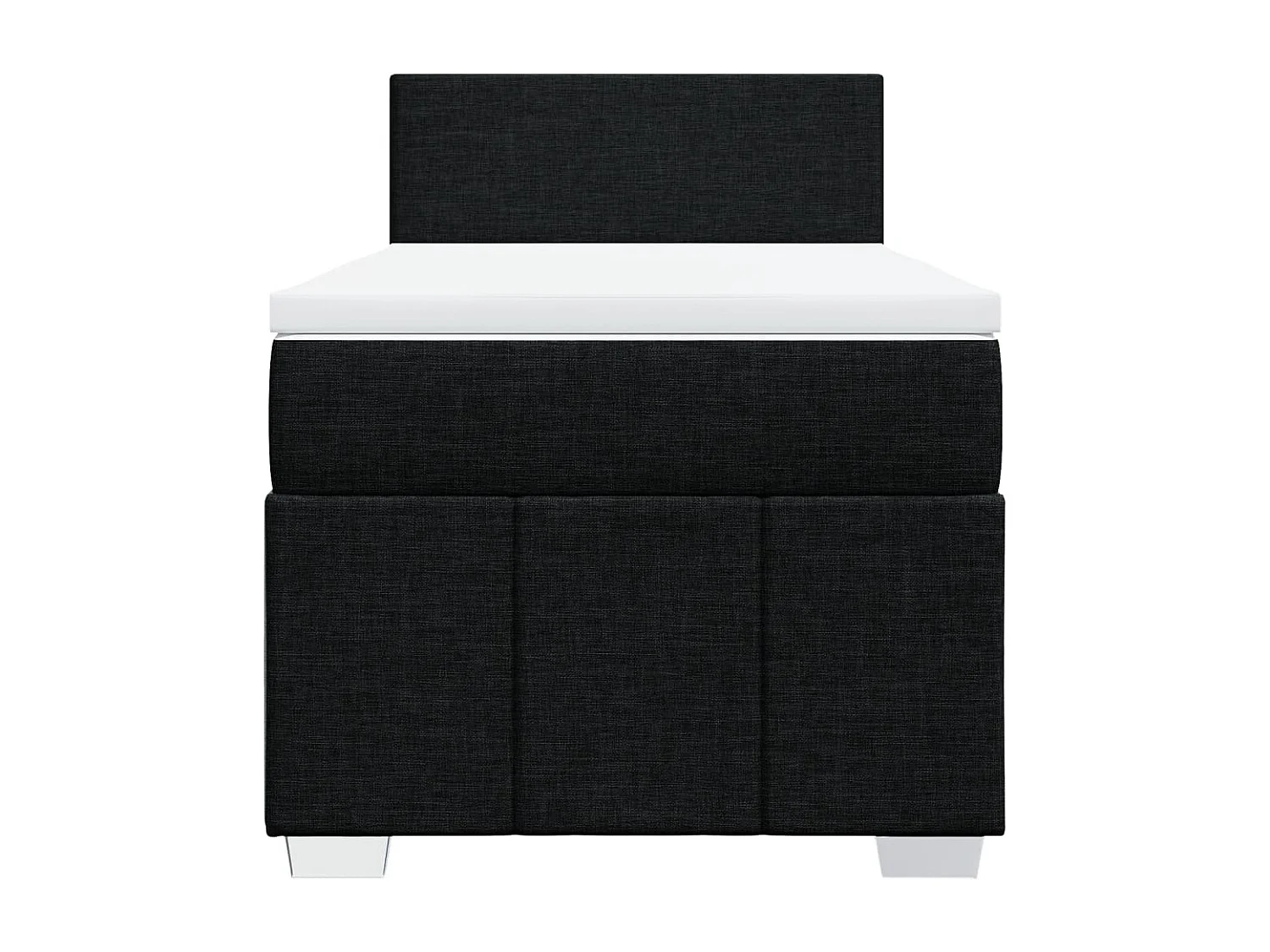 Rete a doghe con materasso Nero 90x190 cm Tessuto