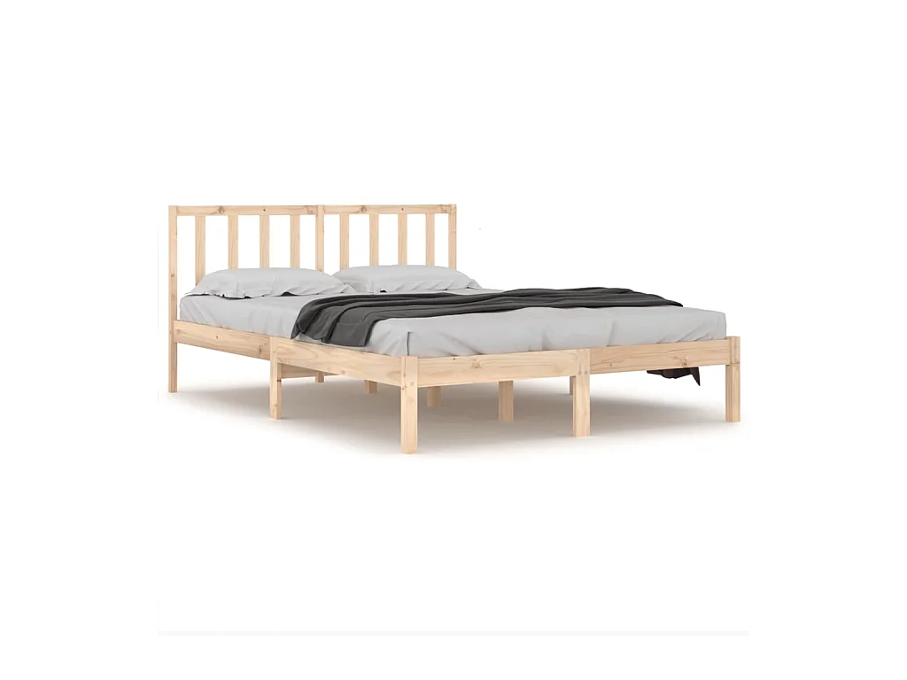 Struttura letto senza materasso in legno massello di pino 200x200 cm