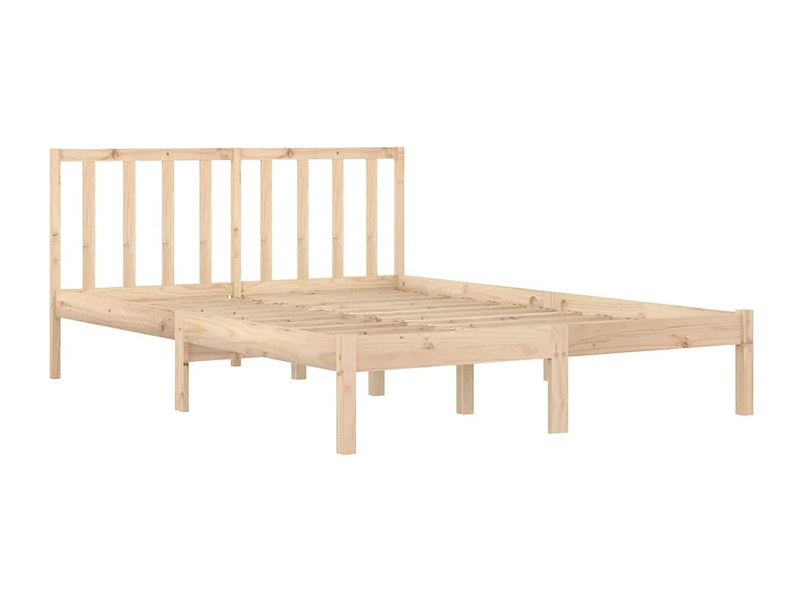 Estructura de cama sin colchón de madera maciza de pino 200x200 cm