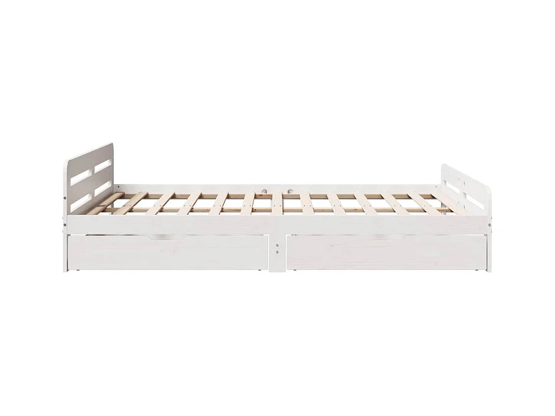 Bedframe zonder matras wit 150x200 cm massief grenenhout