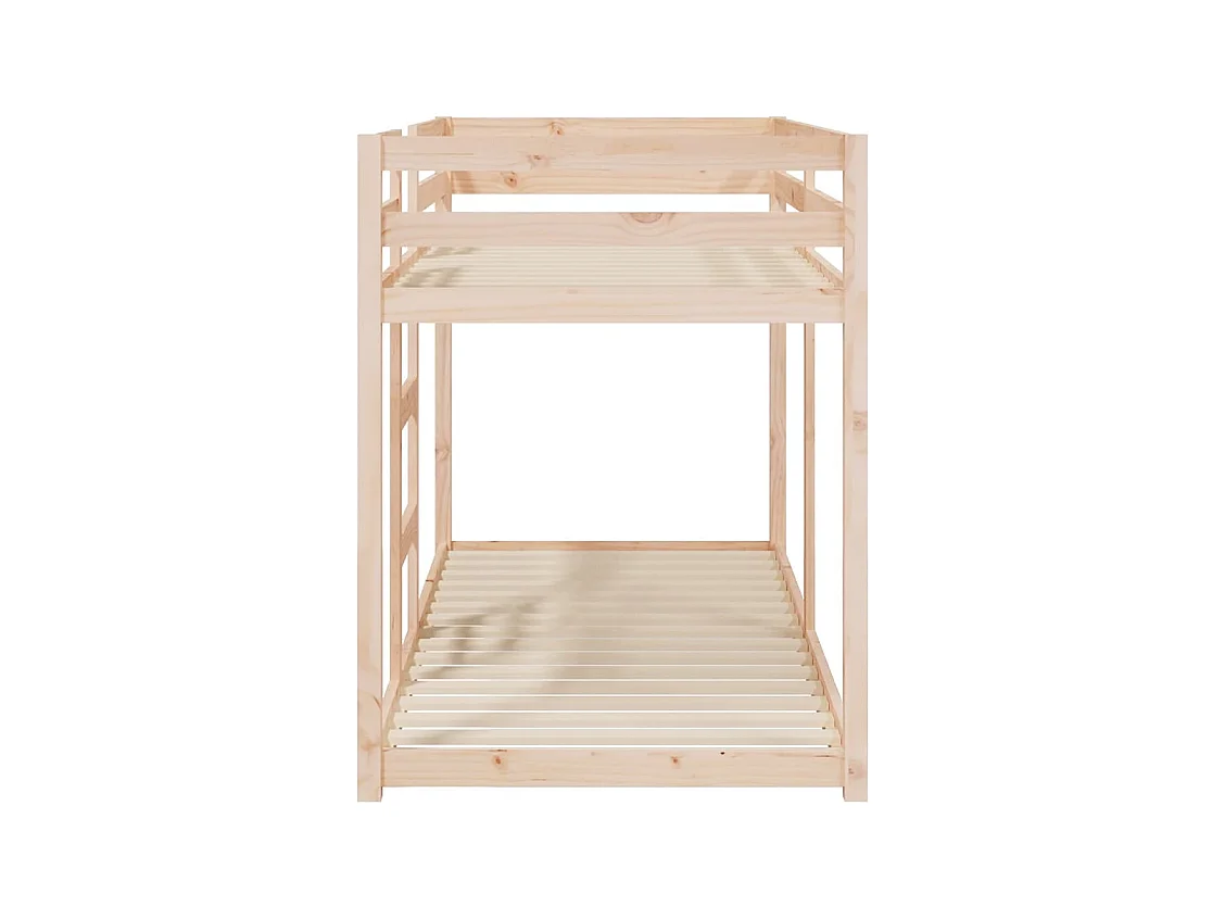 Letto a castello senza materasso 80x200 cm in legno massello di pino