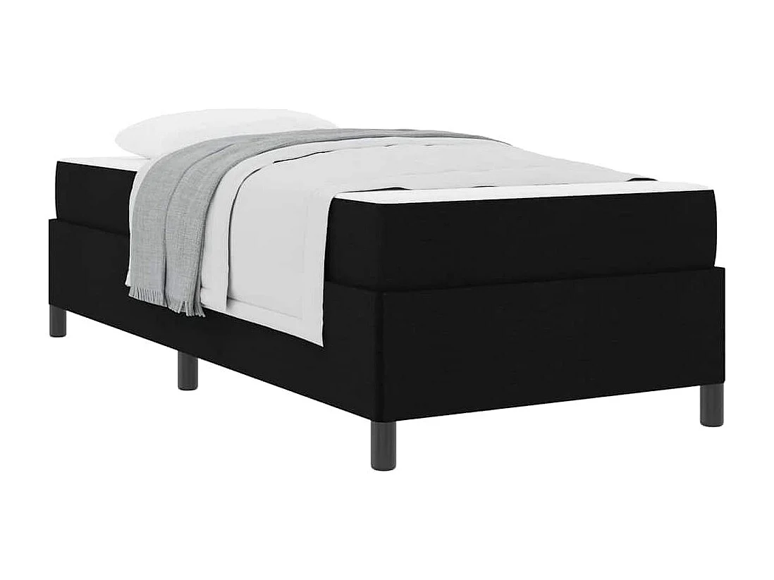 Zwart en zwart boxspringbed 100 x 200 cm