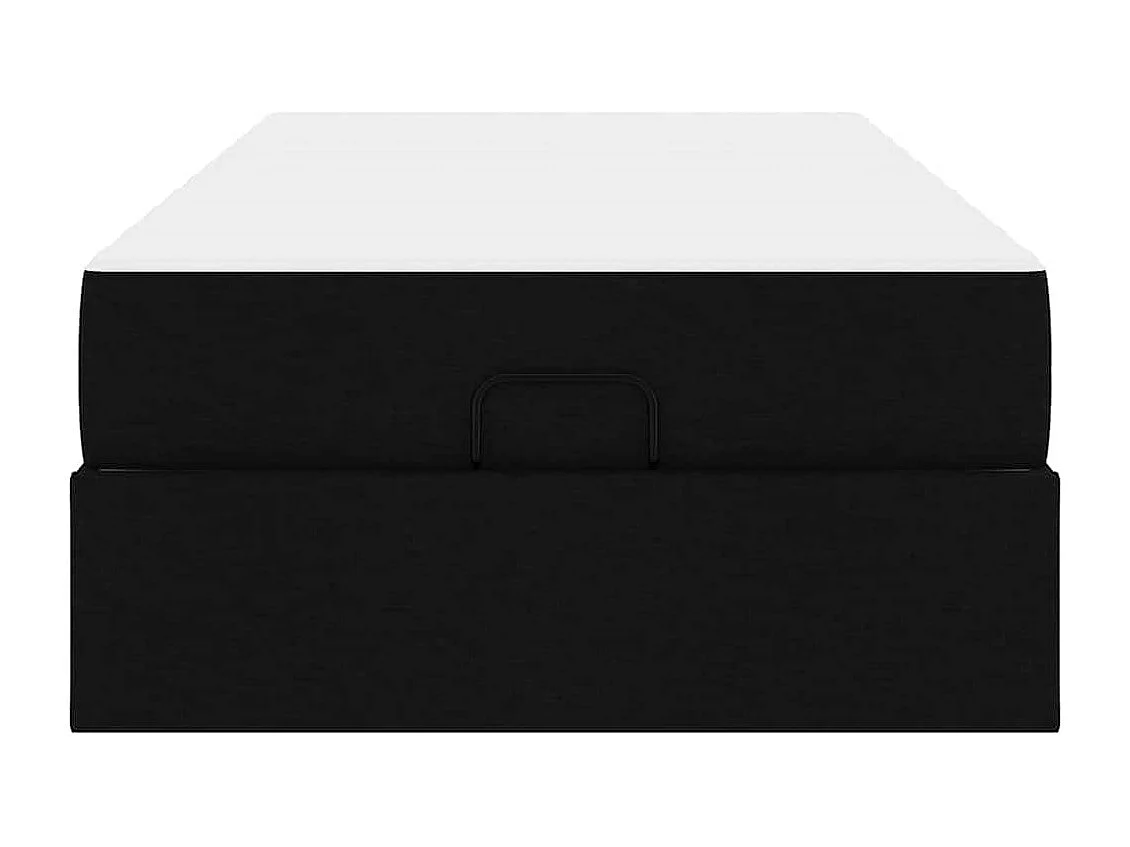 Cadre de lit avec matelas Noir 100 x 200 cm tissu