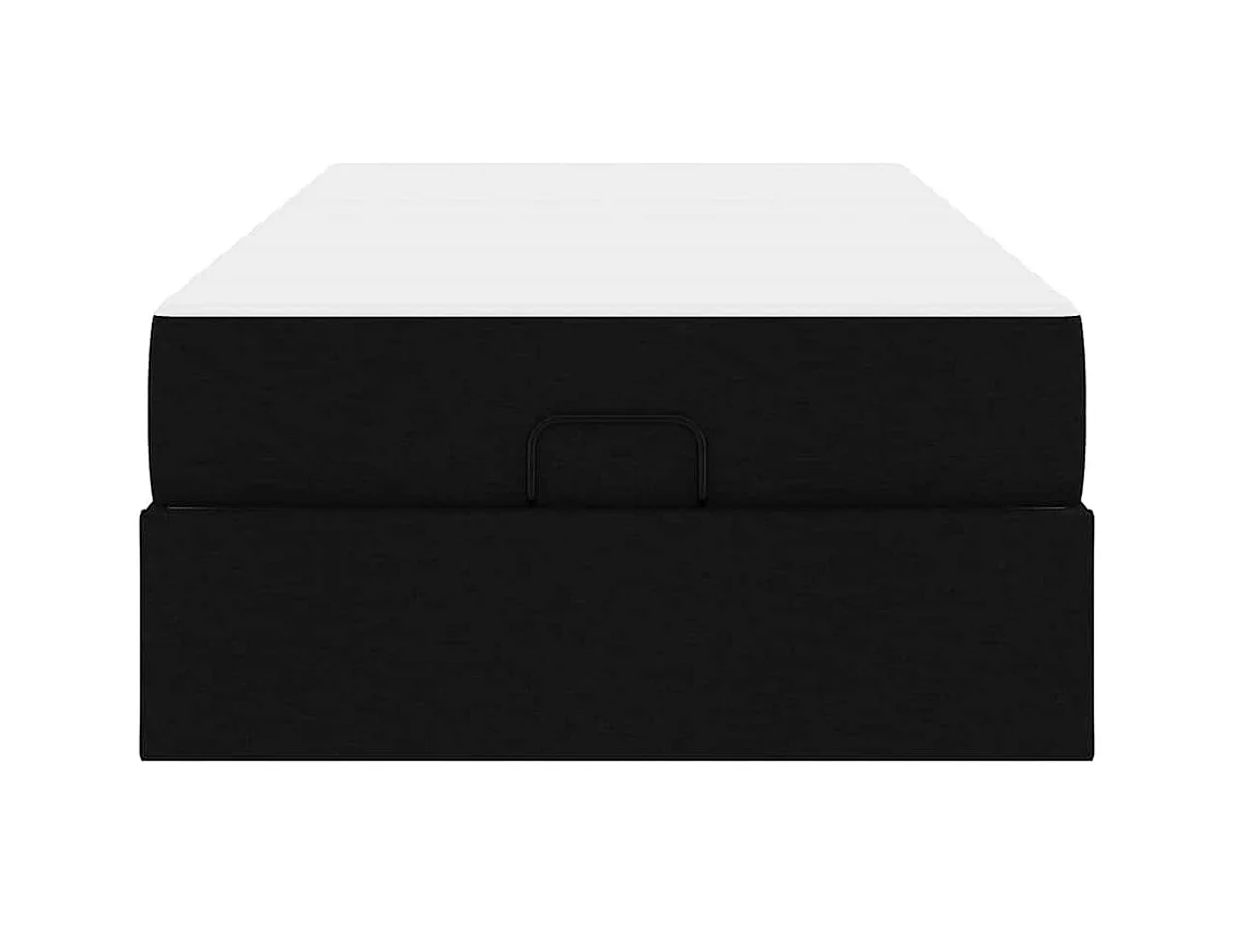 Bedframe met matras Zwarte stof 100 x 200 cm