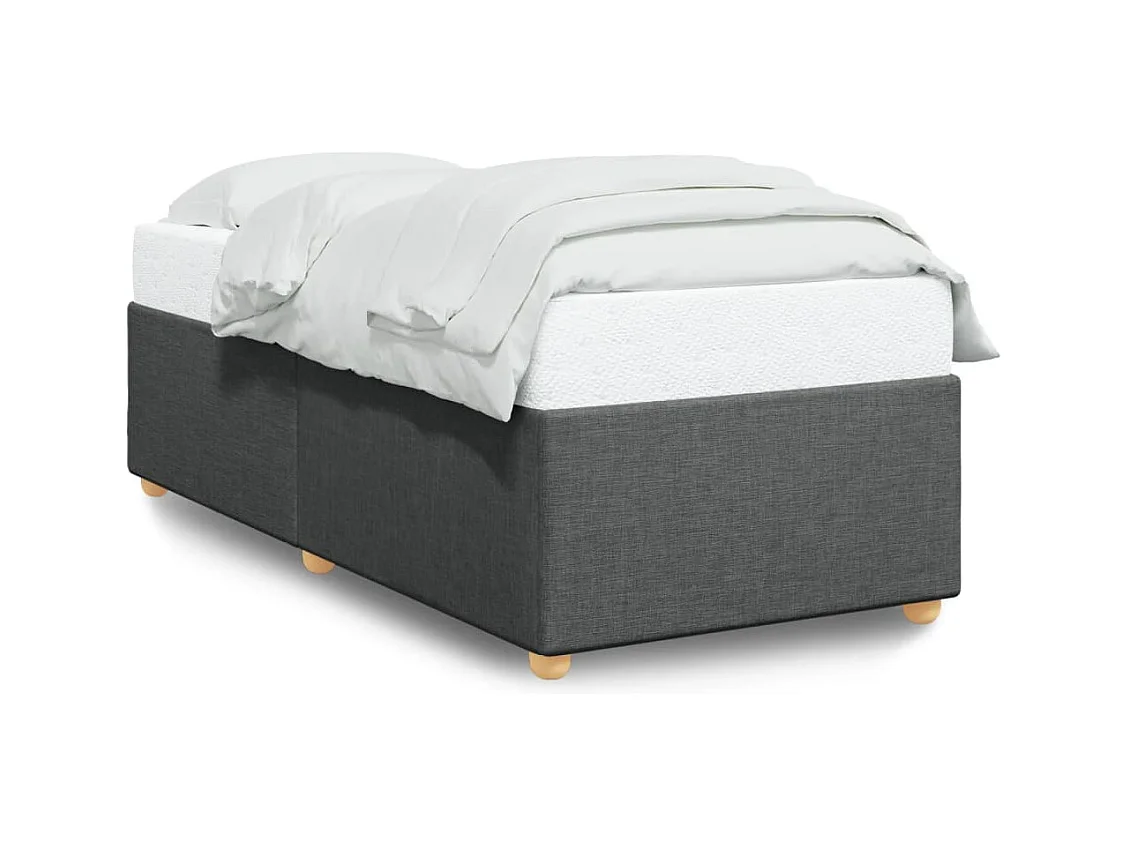 Bedframe zonder matras donkergrijs 90x200 cm stof