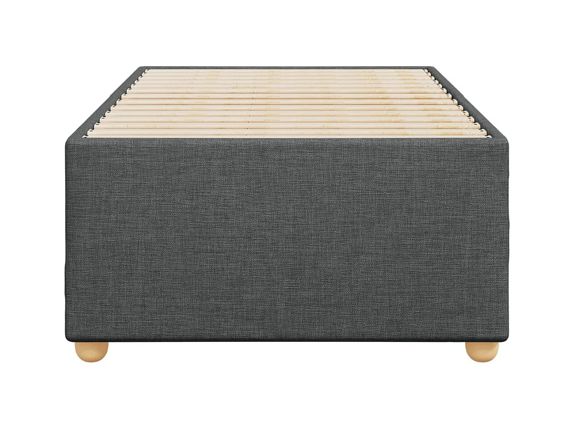 Bedframe zonder matras donkergrijs 90x200 cm stof