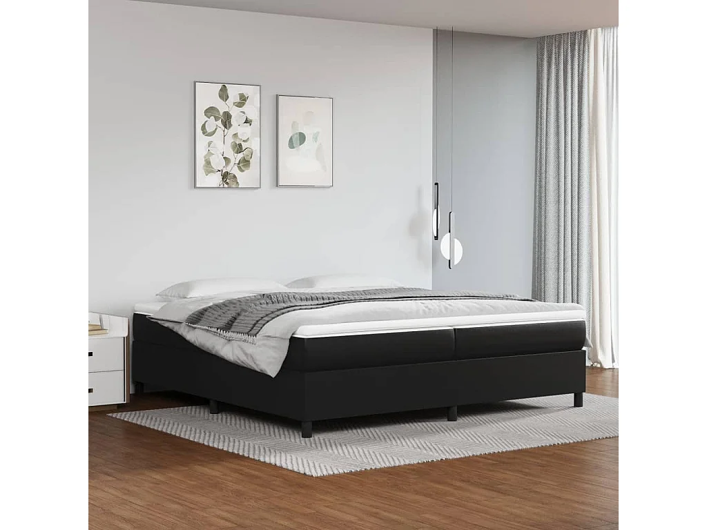 Cadre de lit sans matelas noir 200x200 cm similicuir