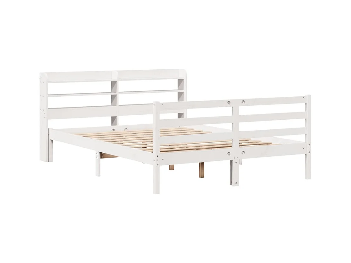 Bedframe met hoofdbord zonder matras wit 140x200 cm