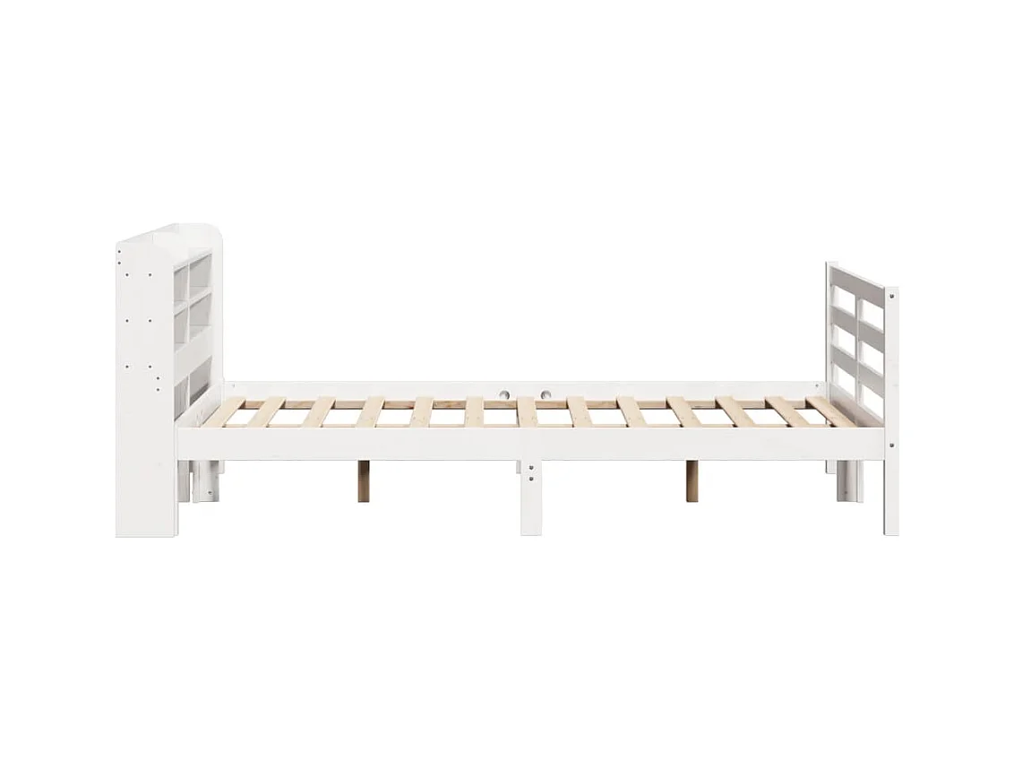 Bedframe met hoofdbord zonder matras wit 140x200 cm