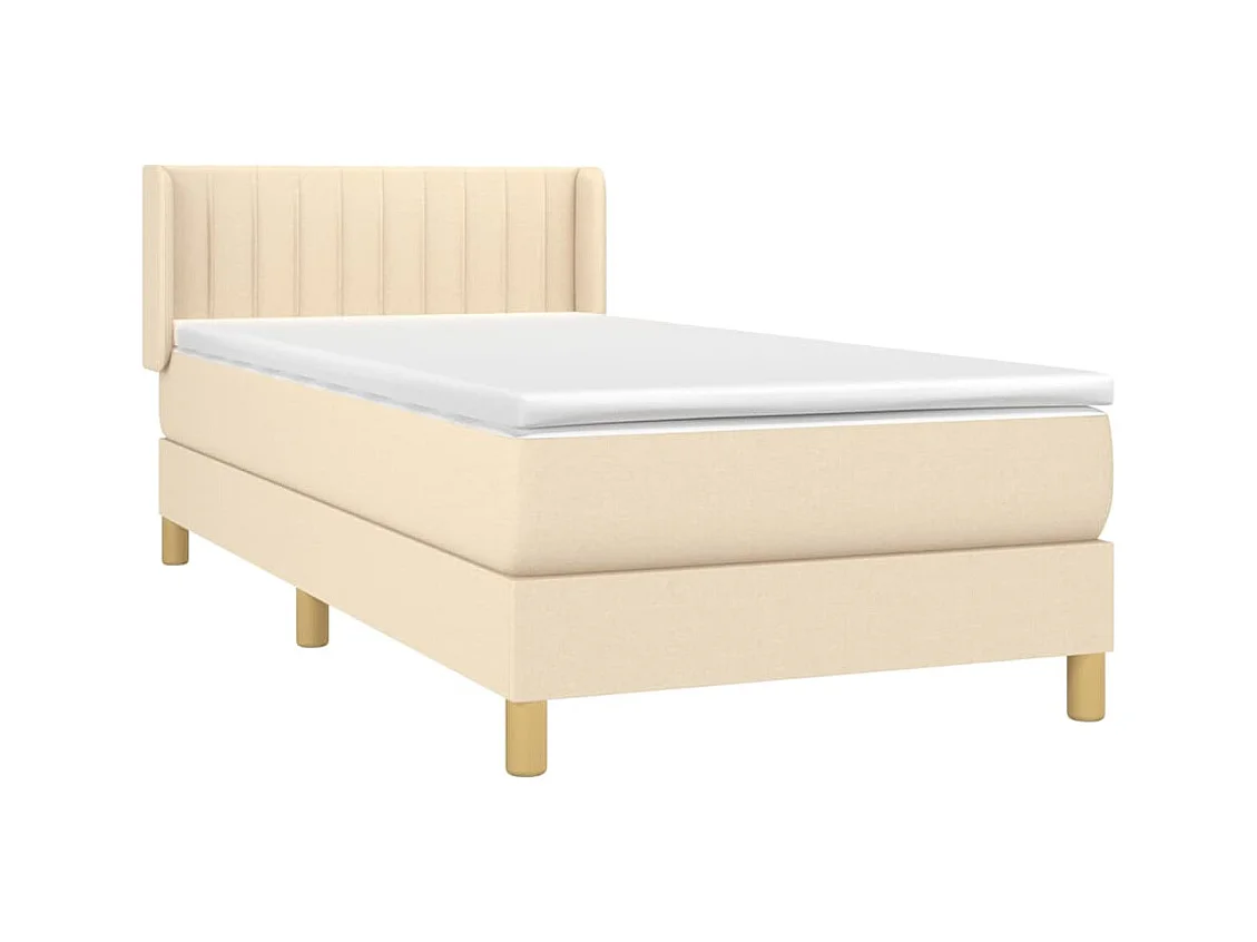 Lattenbodem met matras Crème 80x200 cm Stof