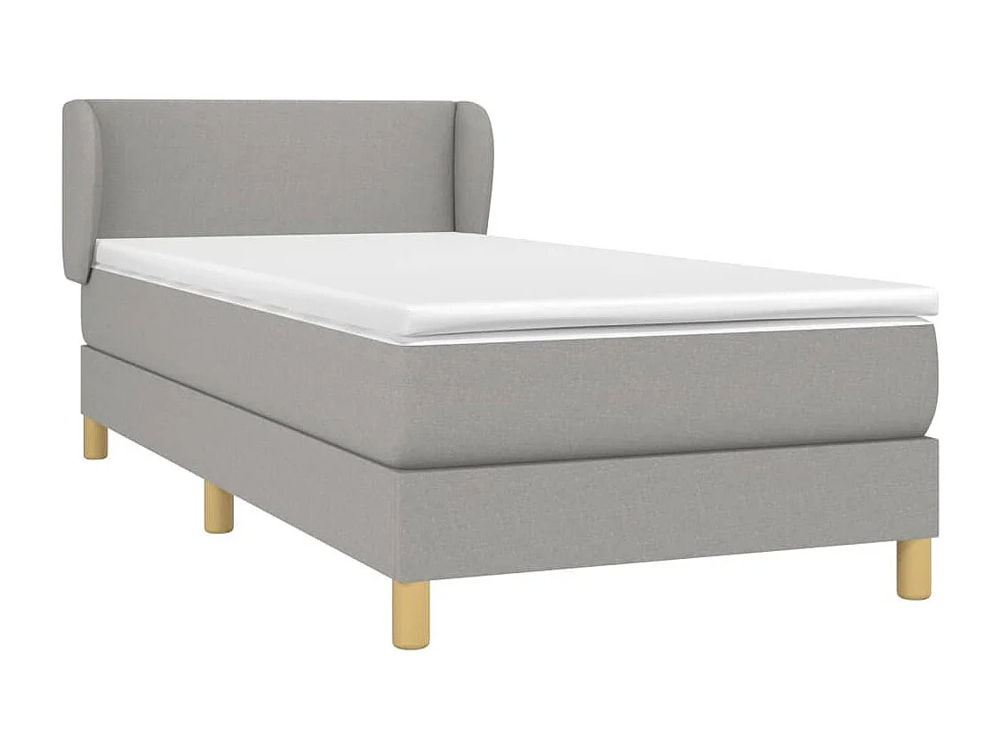Sommier à lattes de lit avec matelas Gris clair 80x200 cm Tissu