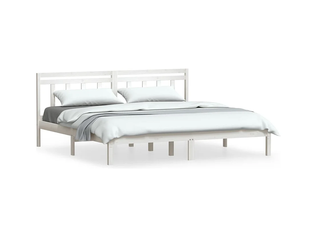 Struttura letto senza materasso in legno massello bianco 200x200 cm