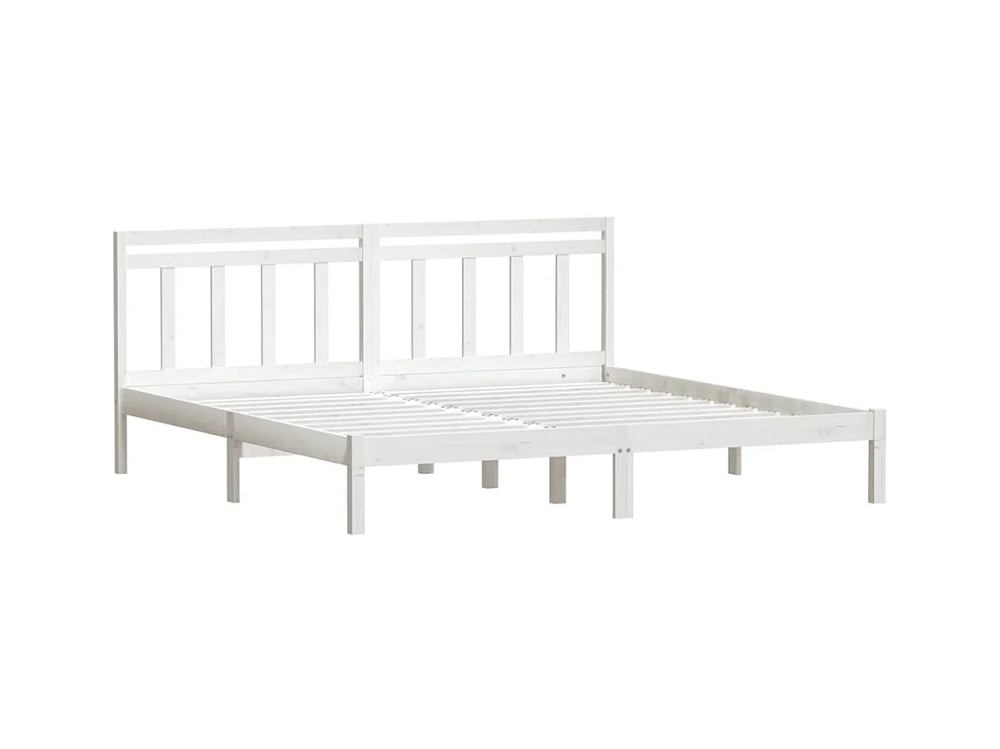 Struttura letto senza materasso in legno massello bianco 200x200 cm