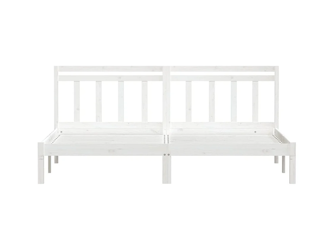 Struttura letto senza materasso in legno massello bianco 200x200 cm