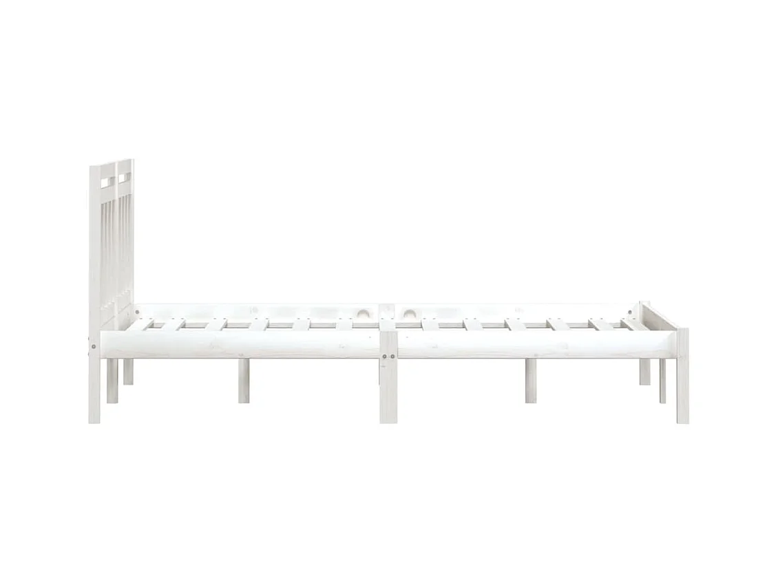Struttura letto senza materasso in legno massello bianco 200x200 cm