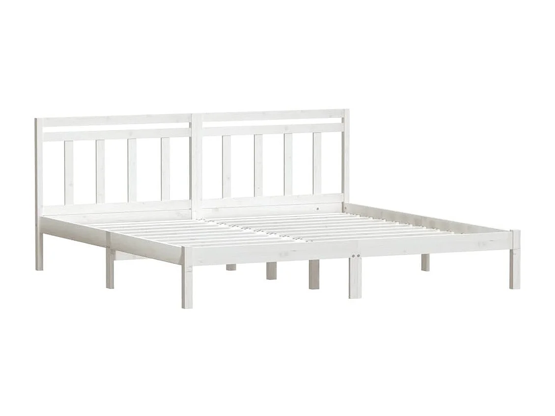 Cadre de lit sans matelas blanc bois massif 200x200 cm