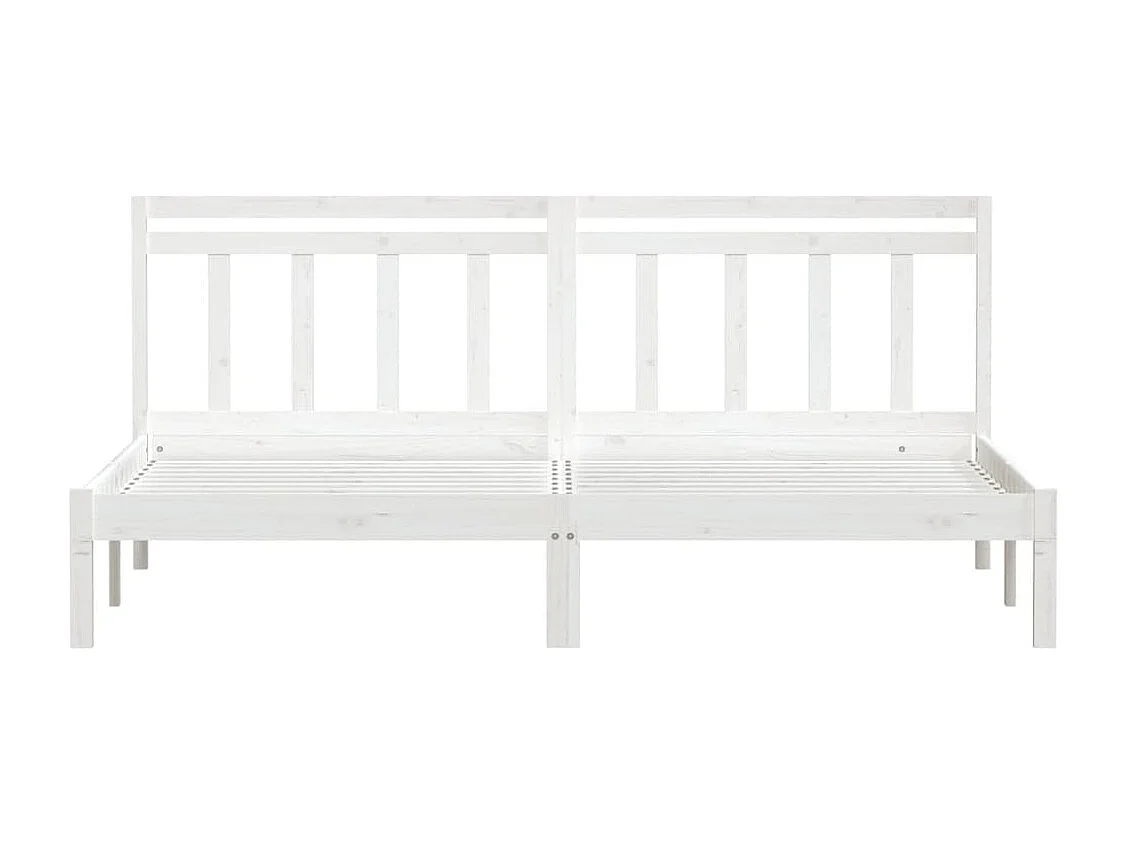 Cadre de lit sans matelas blanc bois massif 200x200 cm