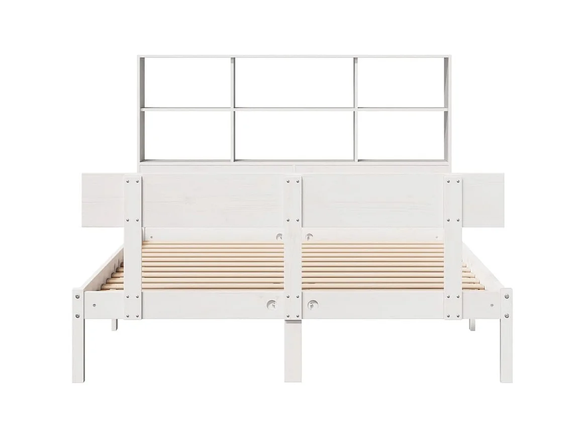 Wit boekenkastbed zonder matras 120x200 cm massief grenenhout