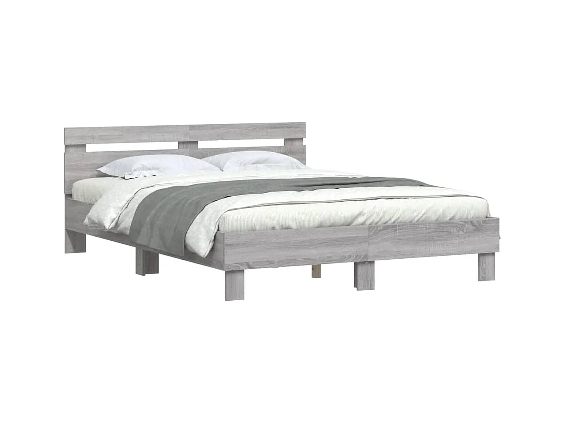 Cadre de lit sans matelas sonoma gris 150x200 cm