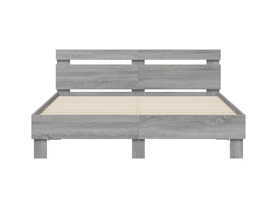 Cadre de lit sans matelas sonoma gris 150x200 cm
