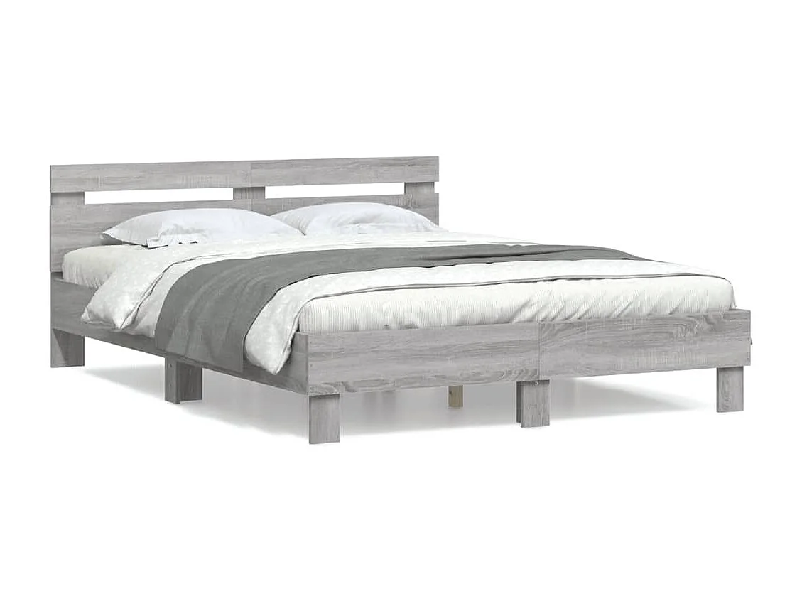 Estructura de cama sin colchón Sonoma gris 150x200 cm