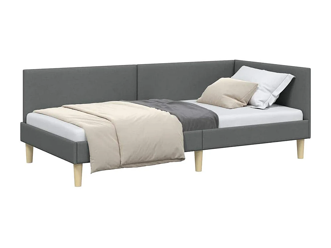 Hoekbedframe Overig Donkergrijs 100 x 200 cm