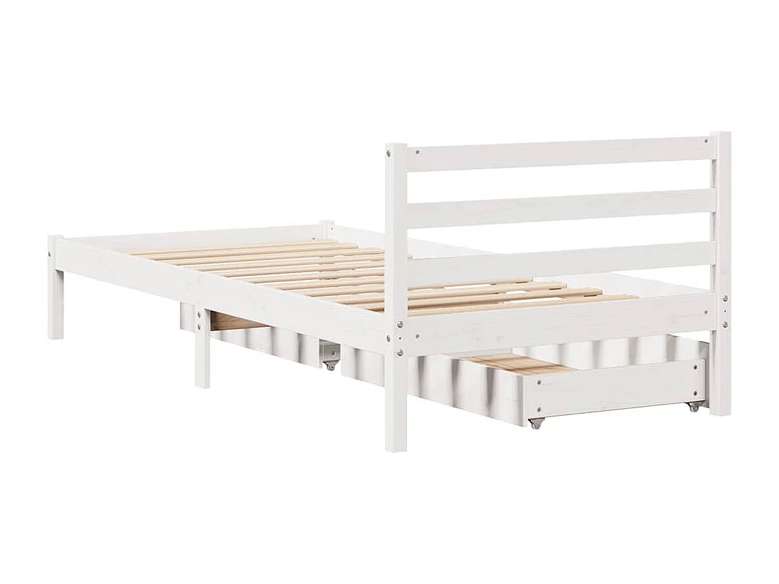 Bedframe zonder matras wit 90x200 cm massief grenenhout