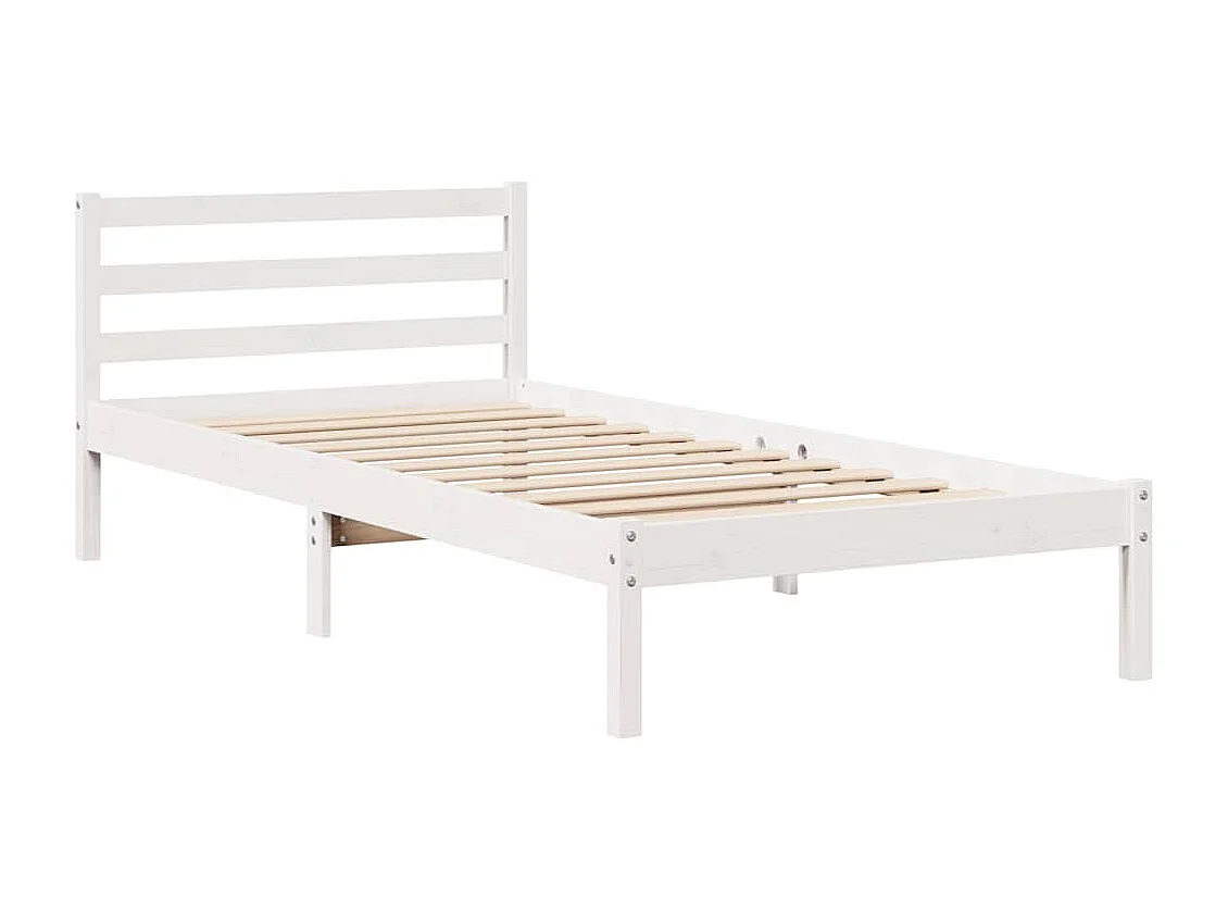 Struttura letto senza materasso bianco 90x200 cm in legno massello di pino