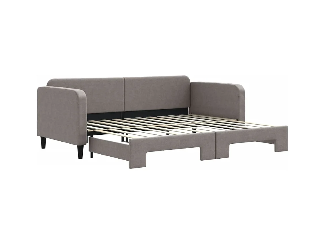 Divano letto con letto estraibile senza materasso tortora 90x200 cm
